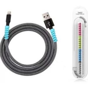 VEROX 1.4 Meter Spiral with 4 Pcs Winder Cable Protector (Multi Color)