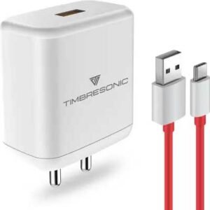 TimbreSonic 80 W SuperVOOC 7 A Mobile Charger with Detachable Cable (White, Cable Included)