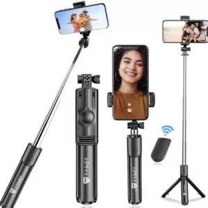 Tygot Bluetooth Selfie Stick (Black, Remote Included)